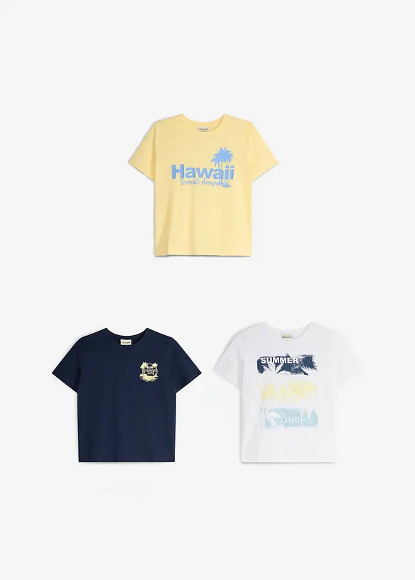 T-shirt av ekologisk bomull (3-pack), bonprix