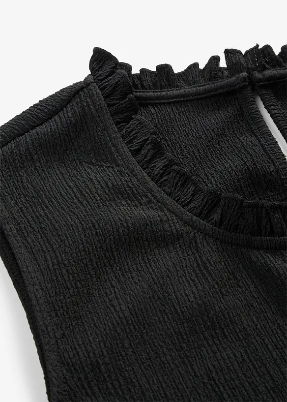 Jumpsuit i kr&auml;ppad jersey med struktur, bonprix
