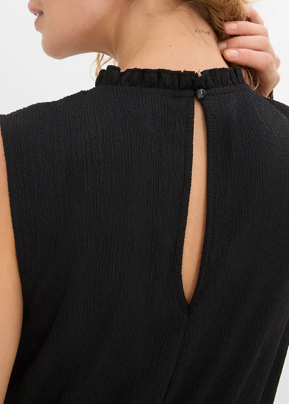 Jumpsuit i kr&auml;ppad jersey med struktur, bonprix