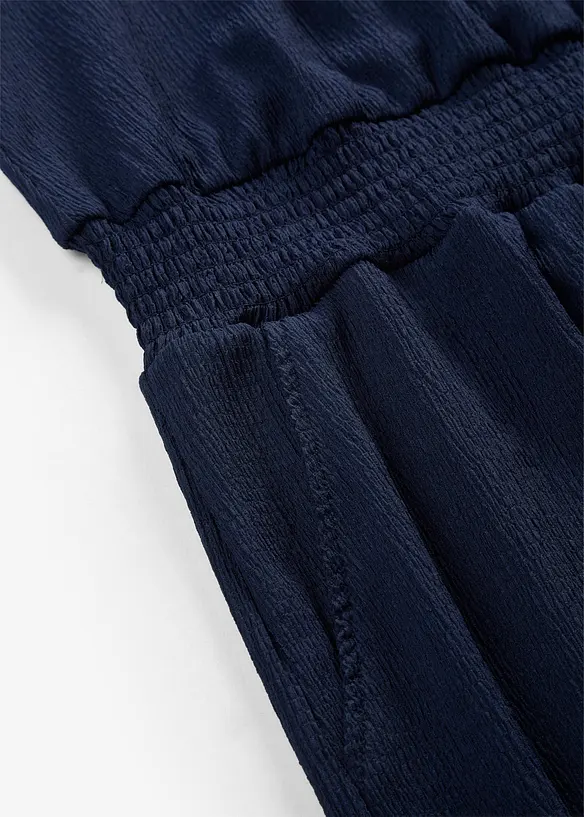 Jumpsuit i kr&auml;ppad jersey med struktur, bonprix