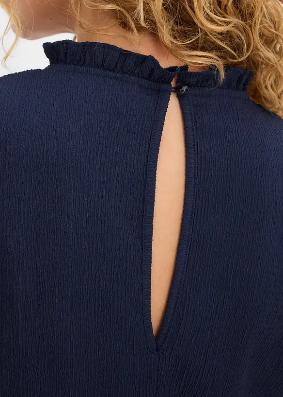 Jumpsuit i kr&auml;ppad jersey med struktur, bonprix