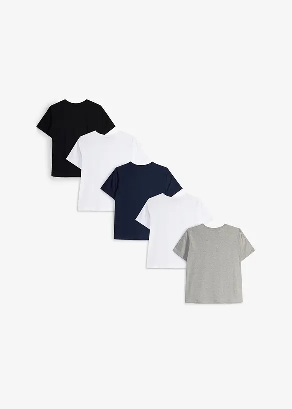 T-shirt med ekologisk bomull (5-pack), bonprix