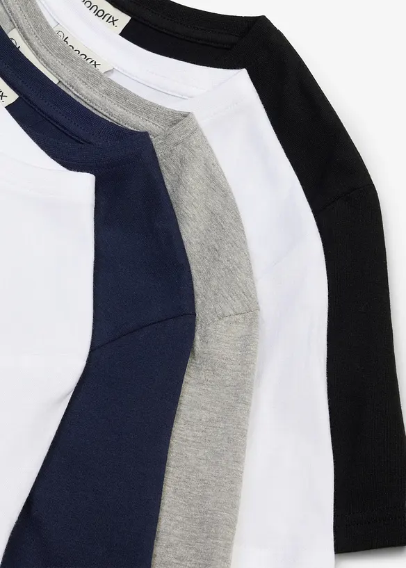 T-shirt med ekologisk bomull (5-pack), bonprix