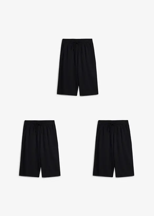 Jerseyshorts i ekologisk bomull (3-pack), bonprix