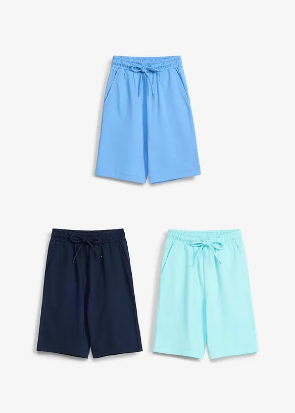 Jerseyshorts i ekologisk bomull (3-pack), bonprix