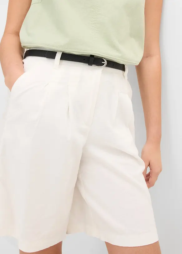 Marleneshorts i mix av lin och viskos, bonprix