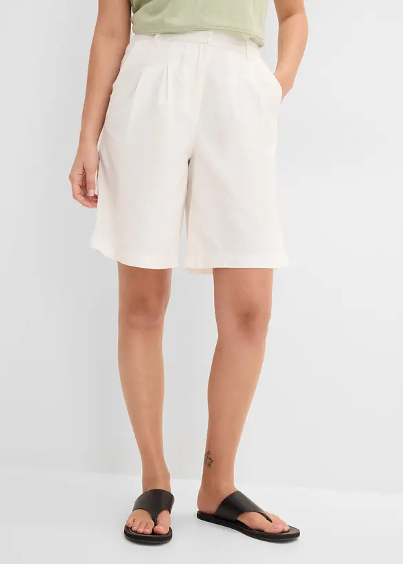 Marleneshorts i mix av lin och viskos, bonprix