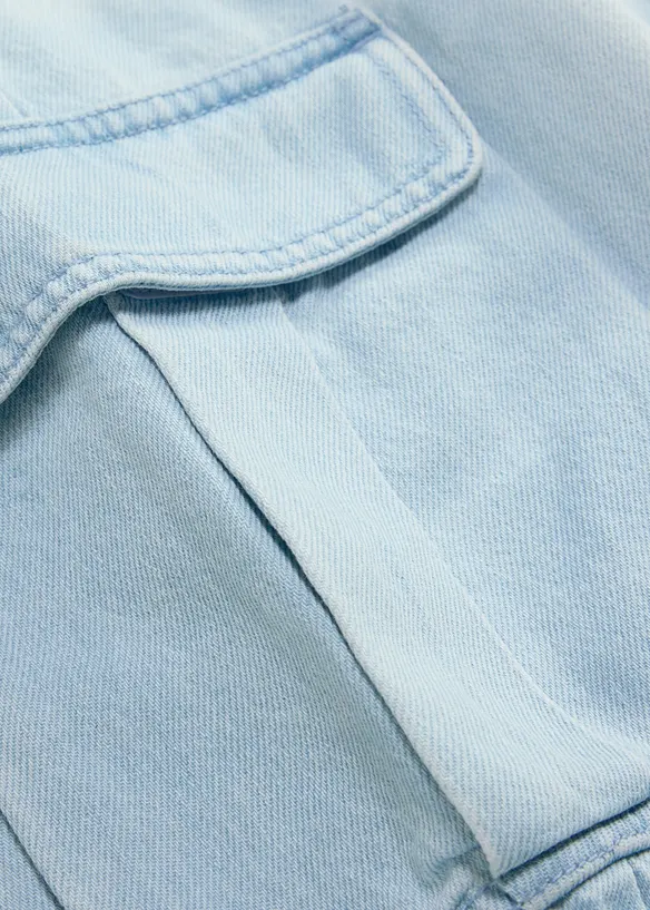 L&aring;nga jeansshorts med reglerbar midja, Baggy Fit, bonprix