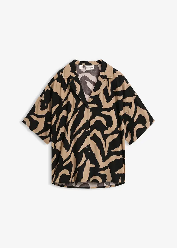 Kort&auml;rmad blus av mjuk viskosmix, bonprix