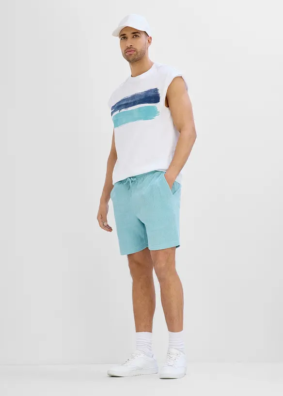 Shorts i frott&eacute; med bekv&auml;m midja, bonprix