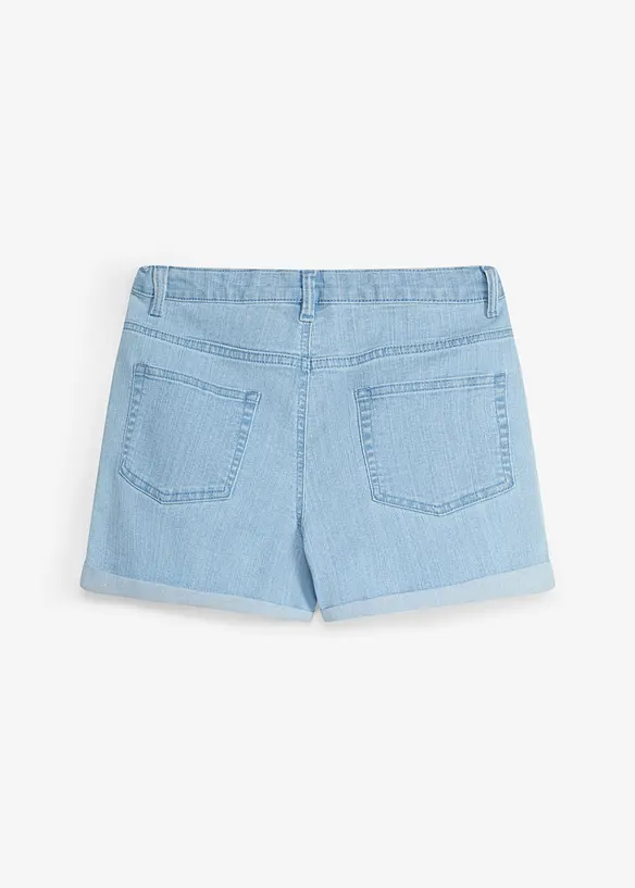 Jeansshorts med Mid Waist och ekologisk bomull, bonprix