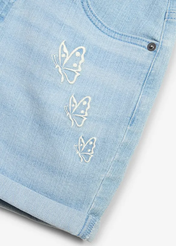 Jeansshorts med Mid Waist och ekologisk bomull, bonprix