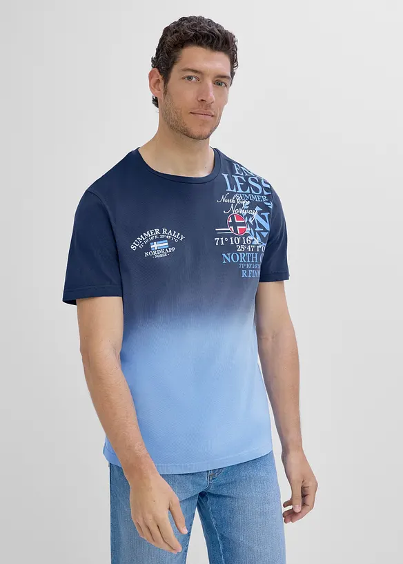 T-shirt med olika f&auml;rgnyanser, av ekologisk bomull, bonprix