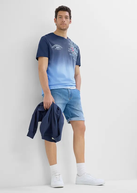 T-shirt med olika f&auml;rgnyanser, av ekologisk bomull, bonprix