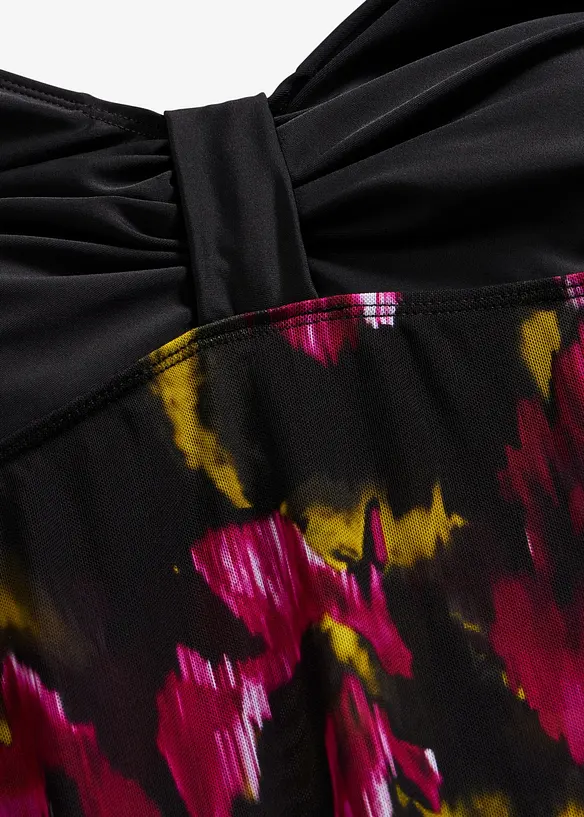L&aring;ng tankini med m&ouml;nstrat n&auml;tmaterial (2 delar), bonprix