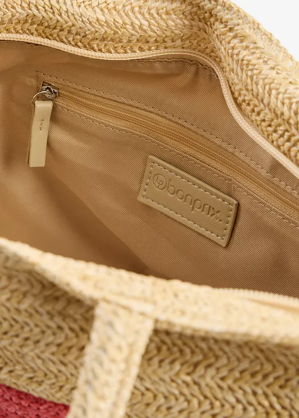 Shoppingv&auml;ska med halmlook, bonprix