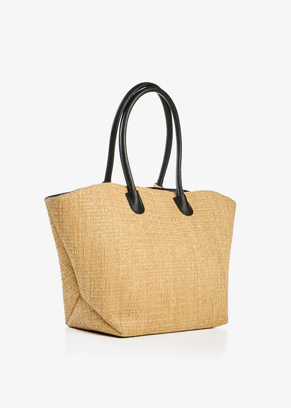 Shoppingv&auml;ska med halmlook, bonprix