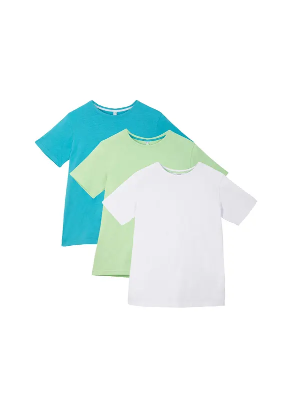 T-shirt (3-pack) i ren bomull, bonprix