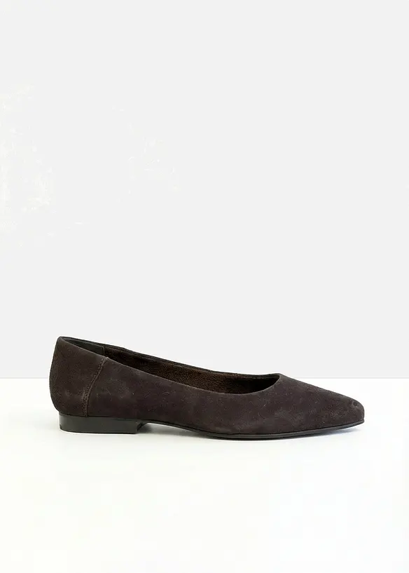 Ballerinaskor i skinn, bonprix