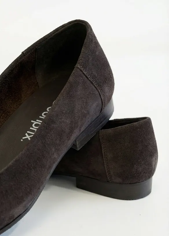 Ballerinaskor i skinn, bonprix