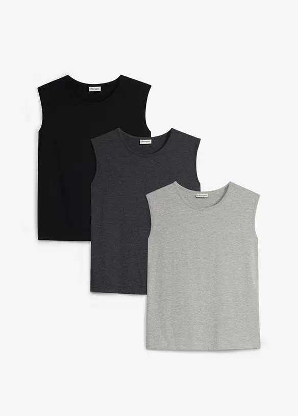 Linne med ekologisk bomull (3-pack), bonprix