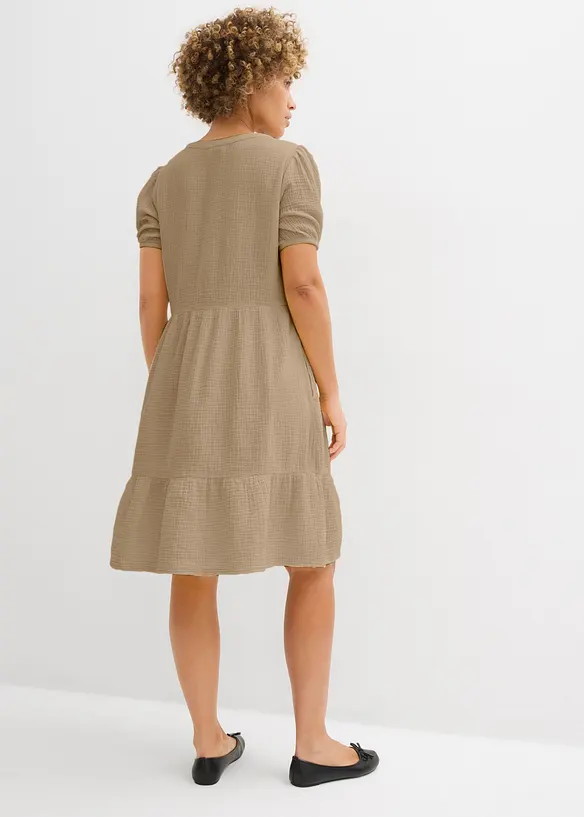 Oversized kl&auml;nning i bomullsmuslin, bonprix