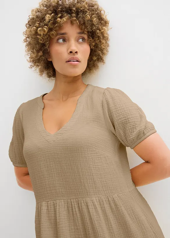 Oversized kl&auml;nning i bomullsmuslin, bonprix