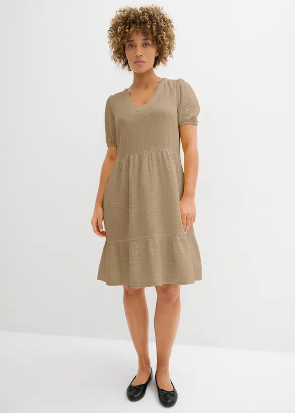 Oversized kl&auml;nning i bomullsmuslin, bonprix