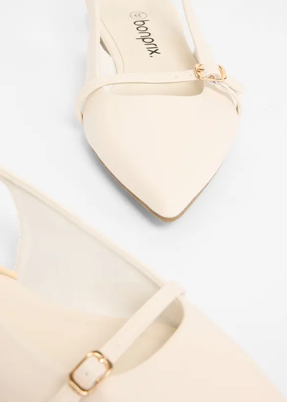 Ballerinasko med slingback och dekorativ rem, bonprix