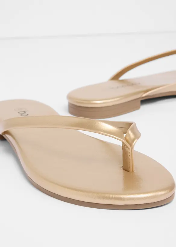 Flip flop-sandal med metallic-look, bonprix