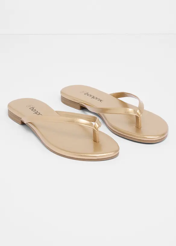 Flip flop-sandal med metallic-look, bonprix