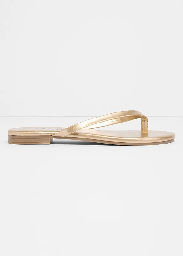Flip flop-sandal med metallic-look, bonprix