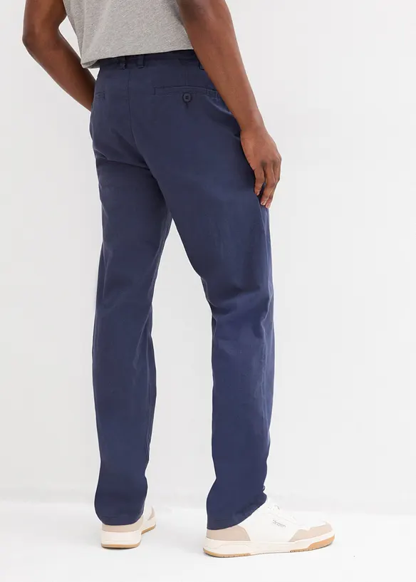 Chinos i linneblandning, normal passform, raka ben, bonprix