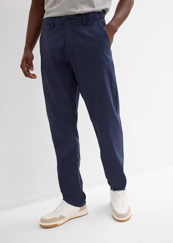 Chinos i linneblandning, normal passform, raka ben, bonprix