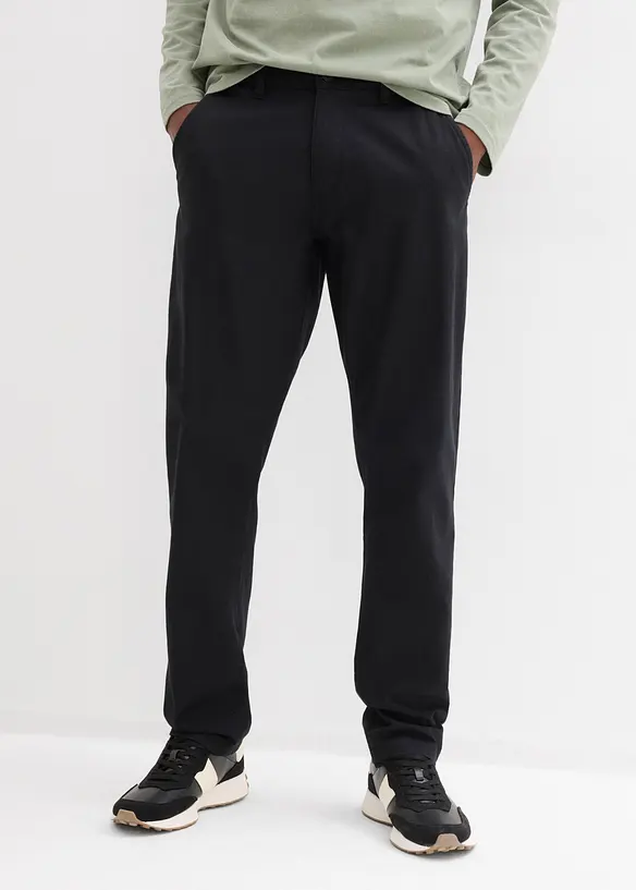 Chinos i linneblandning, normal passform, raka ben, bonprix