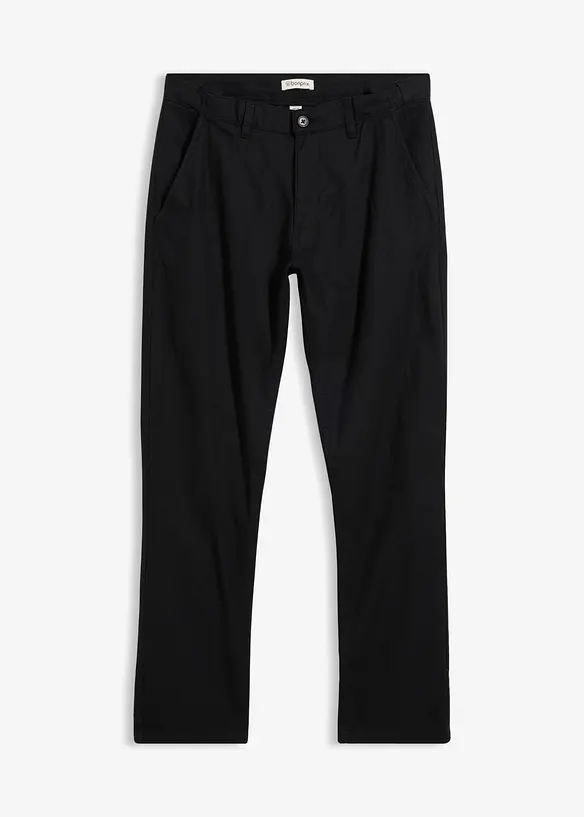 Chinos i linneblandning, normal passform, raka ben, bonprix
