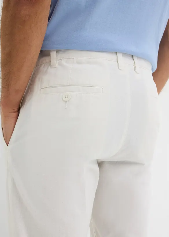 Chinos i linneblandning, normal passform, raka ben, bonprix
