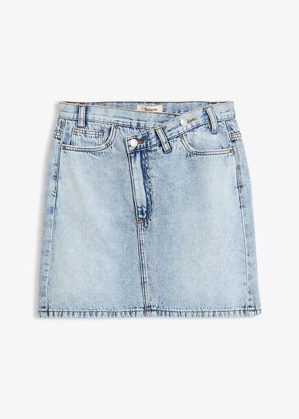 Jeanskjol med asymmetrisk midja, bonprix
