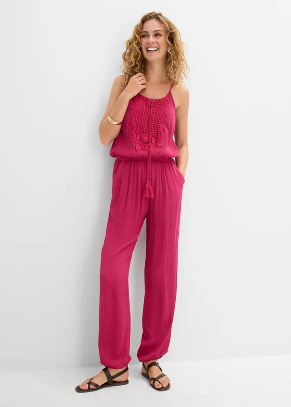 Jumpsuit i viskosmaterial med struktur, bonprix