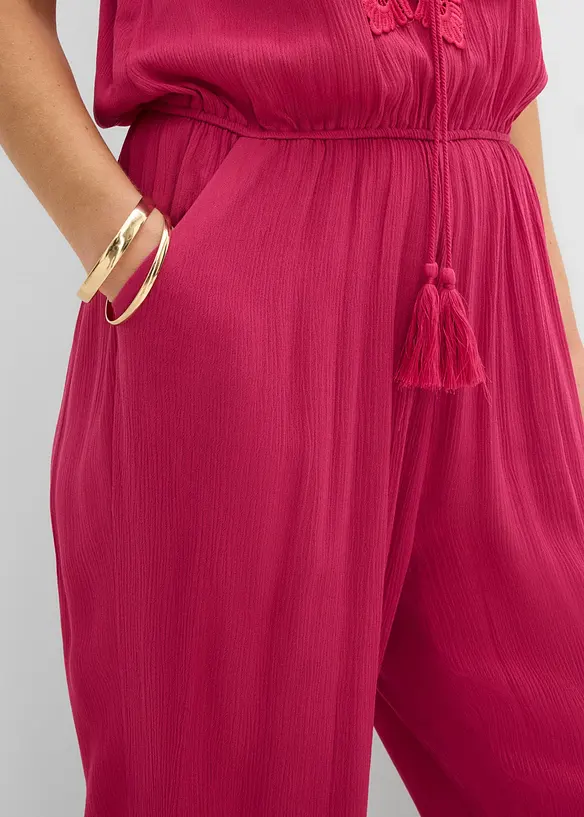 Jumpsuit i viskosmaterial med struktur, bonprix