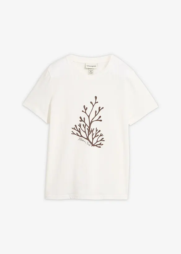 T-shirt med sidenandel och tryck, bonprix