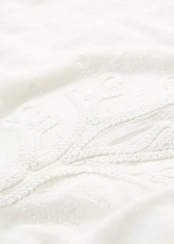 T-shirt i linne med broderi, bonprix