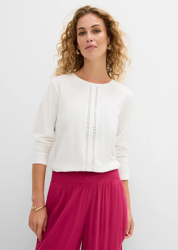 Spetstopp av bomullsjersey, bonprix