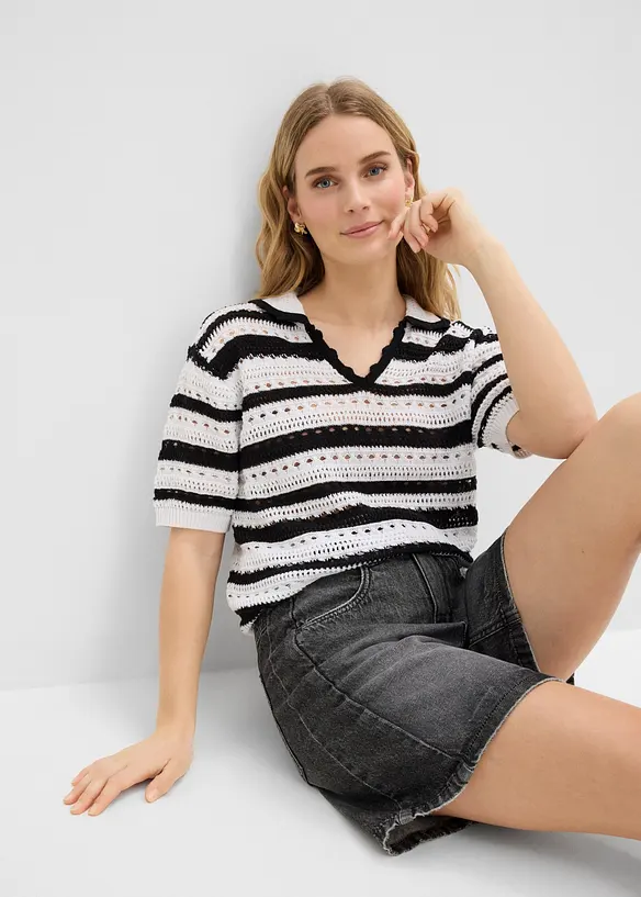 Stickad jumper, bonprix