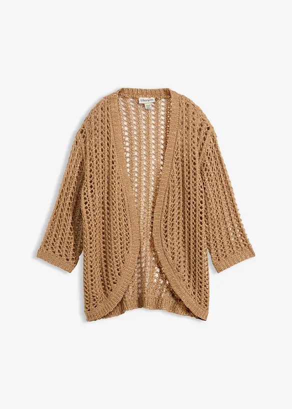 H&aring;lm&ouml;nstrad cardigan med paljetter, bonprix