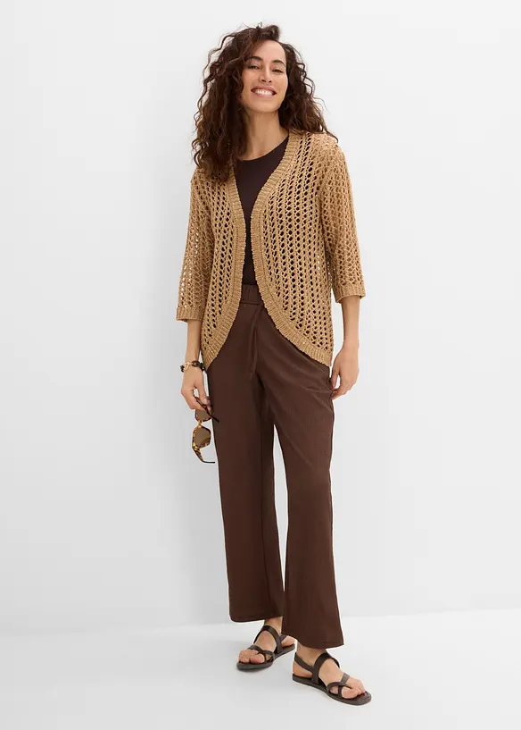 H&aring;lm&ouml;nstrad cardigan med paljetter, bonprix