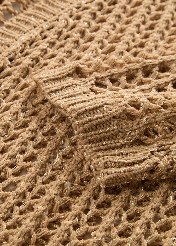 H&aring;lm&ouml;nstrad cardigan med paljetter, bonprix
