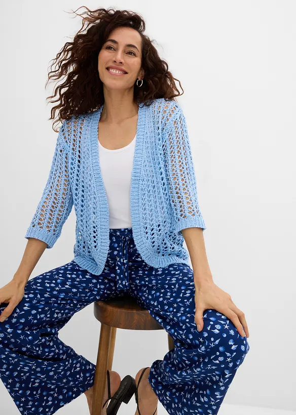 H&aring;lm&ouml;nstrad cardigan med paljetter, bonprix