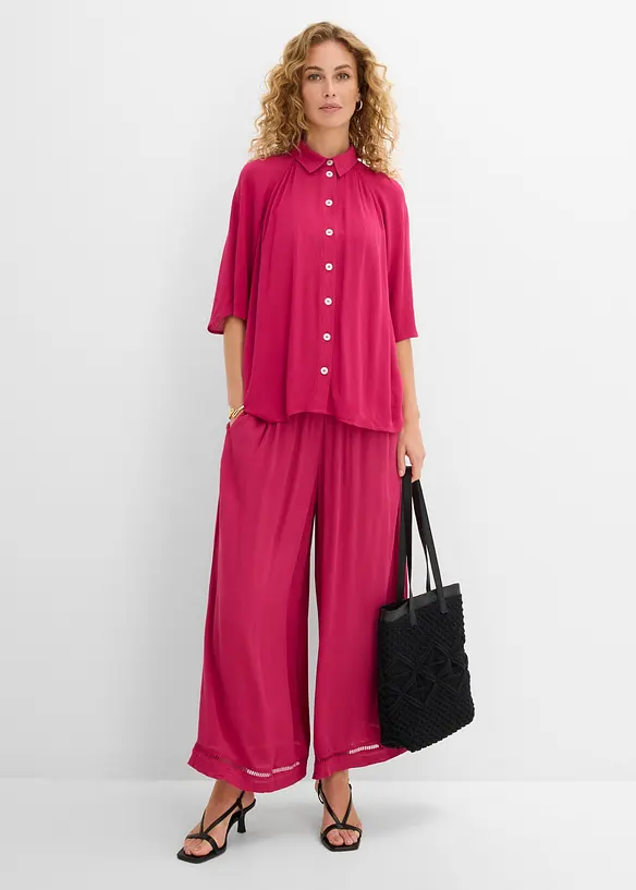 Oversizeblus i viskos med struktur, bonprix