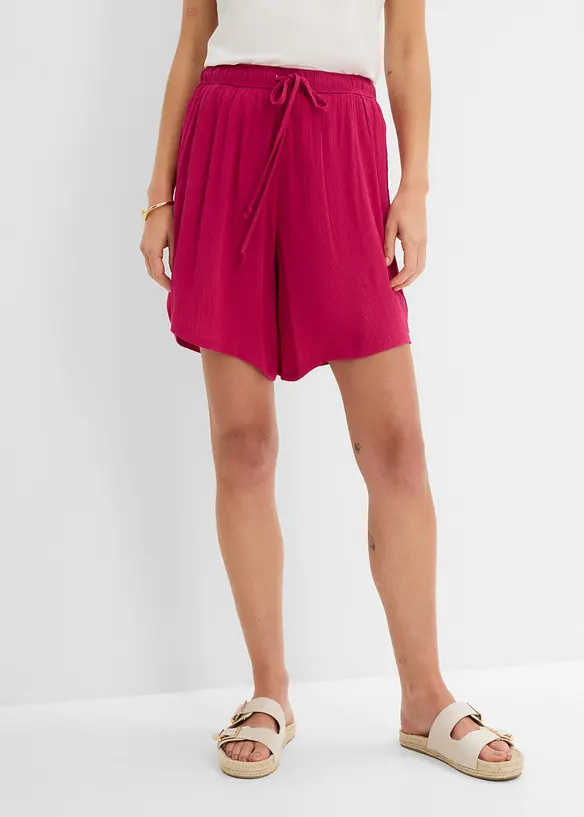 Dra p&aring;-shorts av viskos med struktur, bonprix